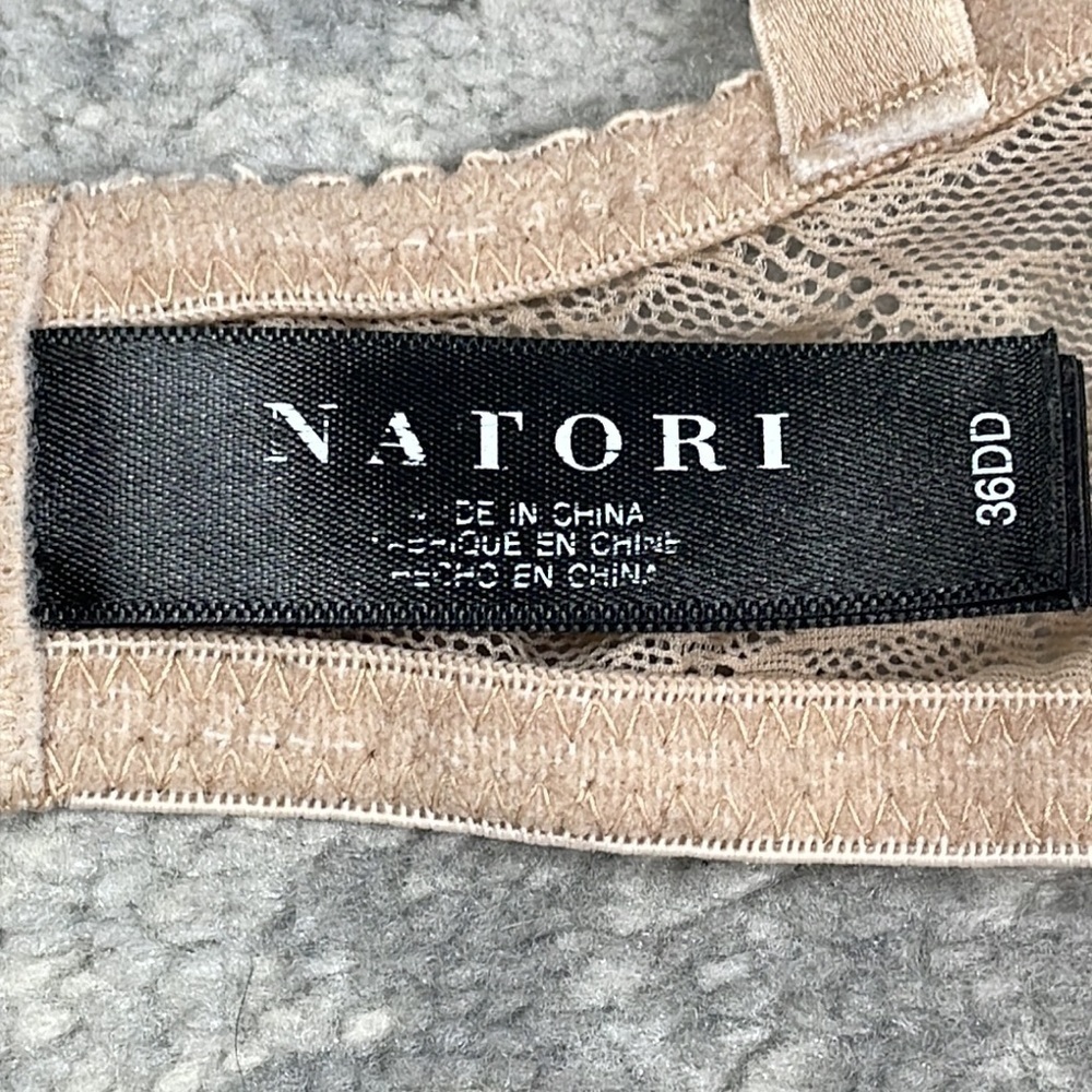 Natori Impeccable Bra Nude Beige Floral Lace Underwire Sz 36DD - Picture 7 of 10